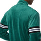 Mens Velvet Green Striped Bomber Jacket
