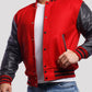 Men’s Red Leather Varsity Lettermen Jacket