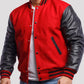 Men’s Red Leather Varsity Lettermen Jacket