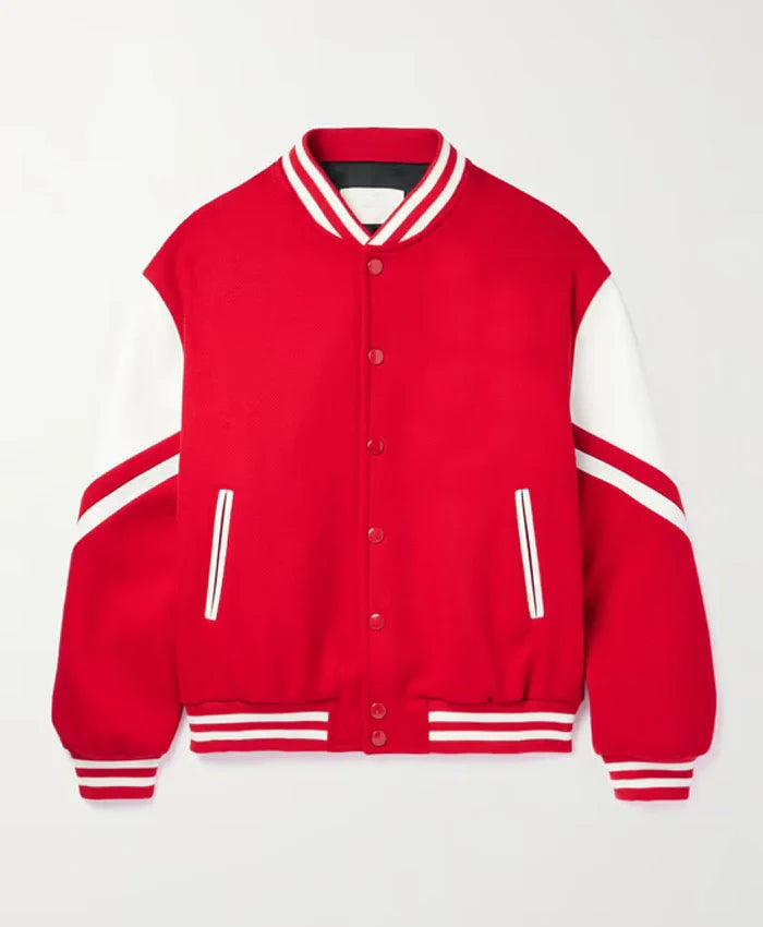 Men’s Red Lettermen Wool Varsity Jacket