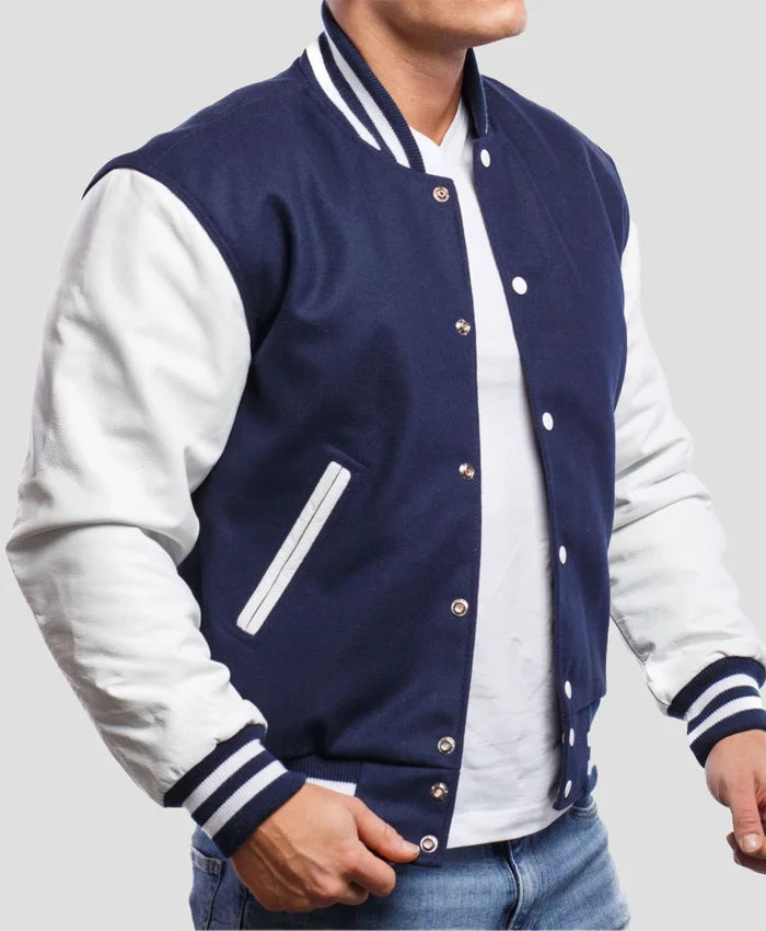 Men’s Royal Blue Varsity Lettermen Jacket