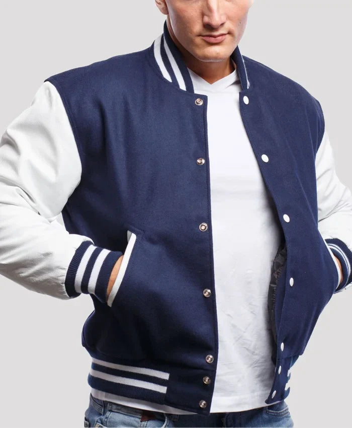 Men’s Royal Blue Varsity Lettermen Jacket