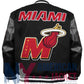 Miami Heat Mashup Logo Black Varsity Jacket