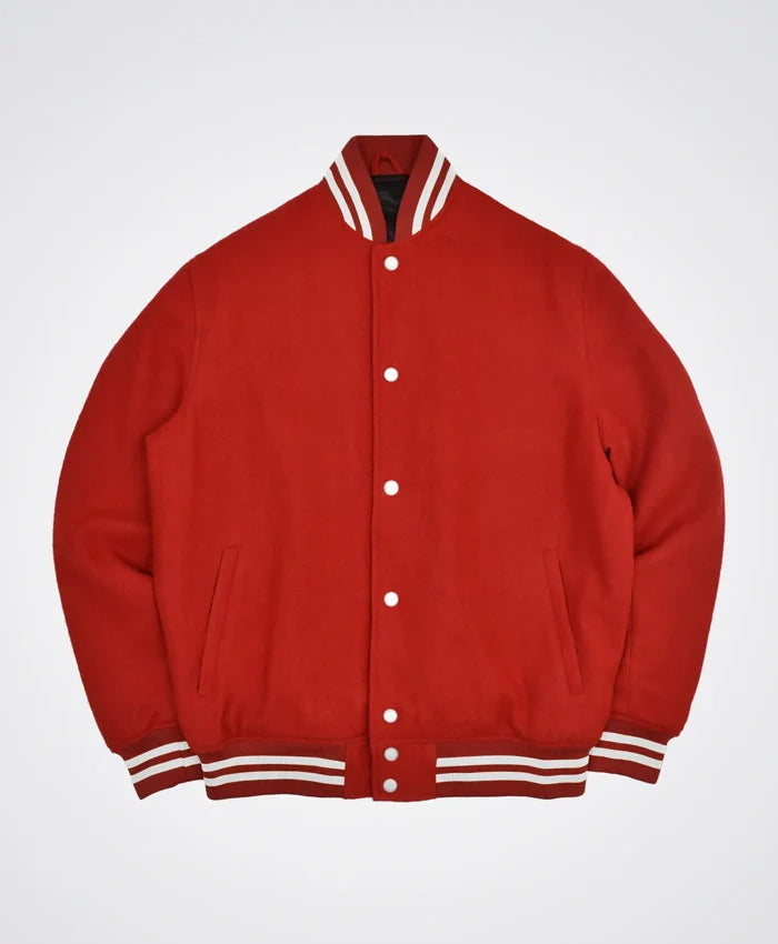 Mondor Red Wool Varsity Jacket
