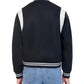 Navy Blue Letterman Varsity Jacket With Rib Collar