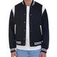 Navy Blue Letterman Varsity Jacket With Rib Collar