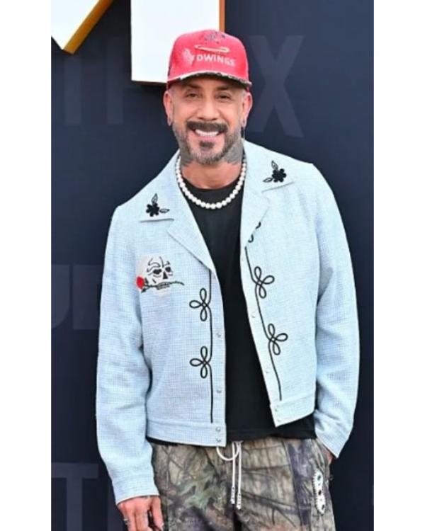 Tudum 2025 AJ McLean Skull Print Blue Jacket – Rock‑Infused Statement Outerwear