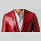 Oakley Red Leather Blazer - Leather Blazer for Men Red