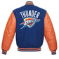 Oklahoma City Thunder Orange And Blue Letterman Jacket