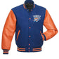 Oklahoma City Thunder Orange And Blue Letterman Jacket