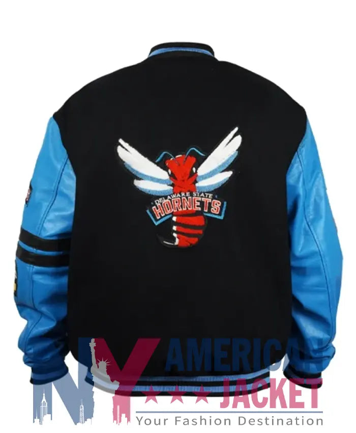 Delaware State Ole Skool Blue Letterman Jacket