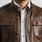scar Leather Brown Jacket – Men’s Leather Jacket (Brown)