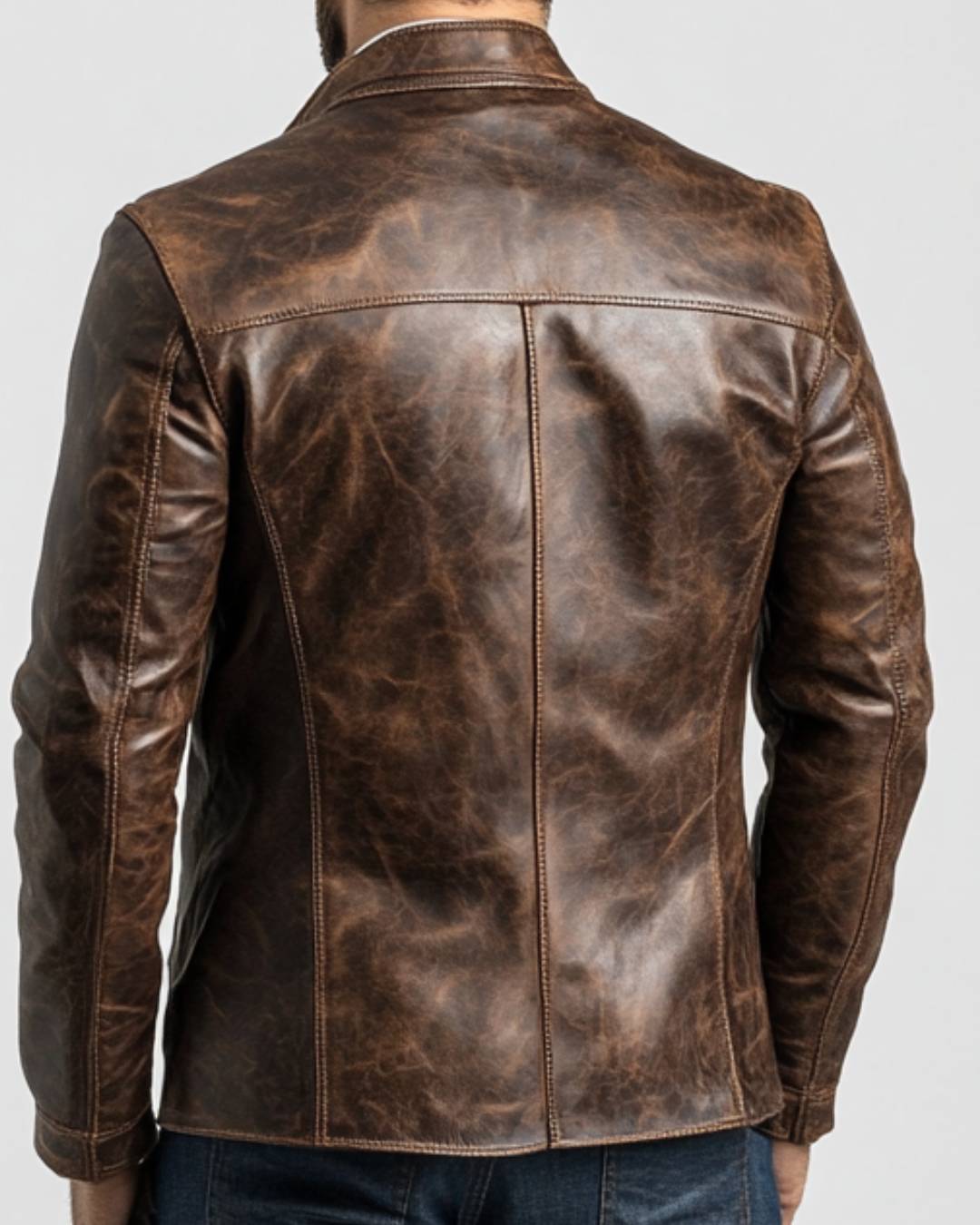 scar Leather Brown Jacket – Men’s Leather Jacket (Brown)