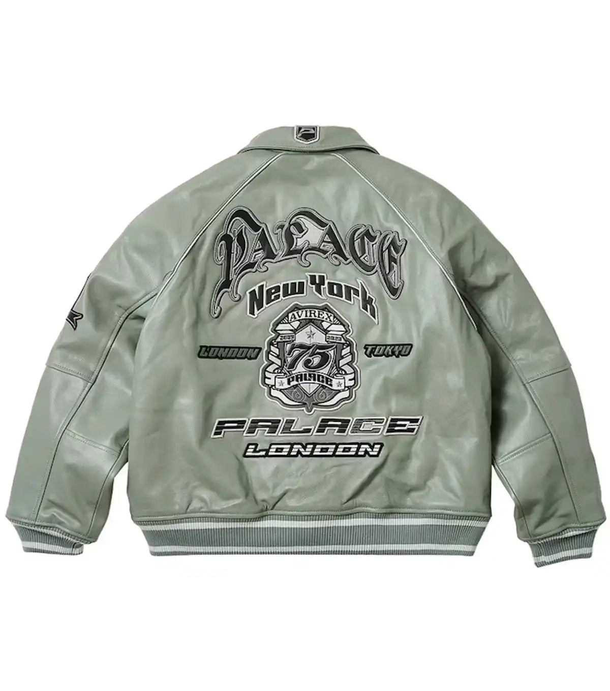Palace x Avirex Grey Varsity Jacket
