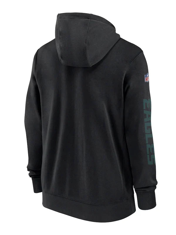 Recreation – Philadelphia Eagles Black Sideline Club Full-Zip Hoodie (Recreated Edition)