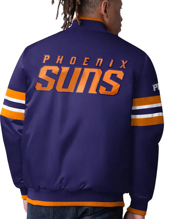 Phoenix Suns Scout Purple Satin Varsity Jacket