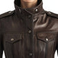 Poppy Leather Brown Jacket - Women Leather Jacket Brown