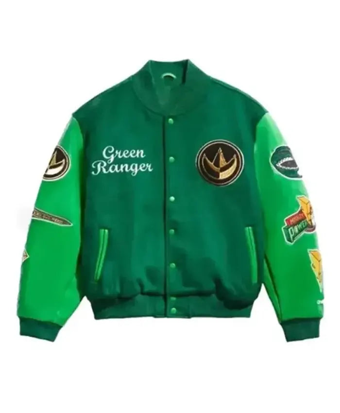 Power Rangers Green Varsity Jacket