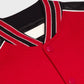 Red Triple Color Rib Color Lettermen Varsity Jacket