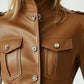 Rosie Leather Brown Jacket - Women Leather Jacket Brown
