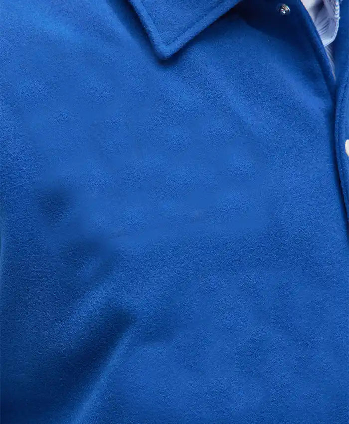 Royal Blue White Varsity Jacket For Mens