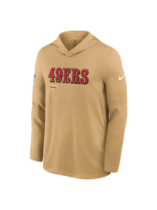 San Francisco 49ers Sideline Performance Long Sleeve Hoodie T-Shirt (Recreated Edition)