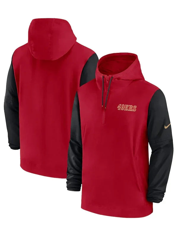 San Francisco 49ers Sideline Pre-Game Half-Zip Hoodie Jacket (Recreated Edition)