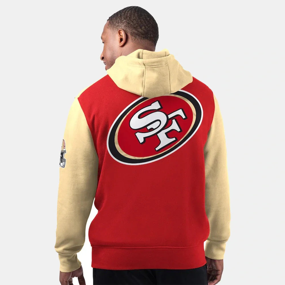 San Francisco 49ers Starter Scarlet Extreme Hoodie – Red &amp; Beige Pullover (Recreated Edition)