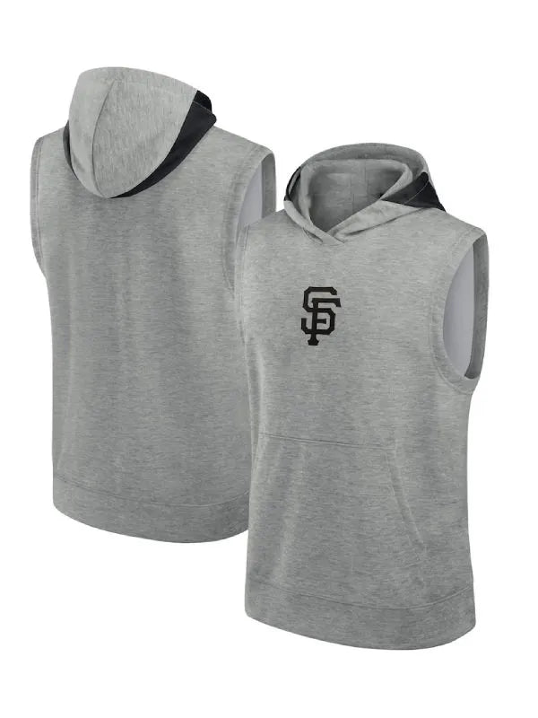SF Giants Grey Sleeveless Hoodie – Grey Pullover Fleece (Recreated Edition)