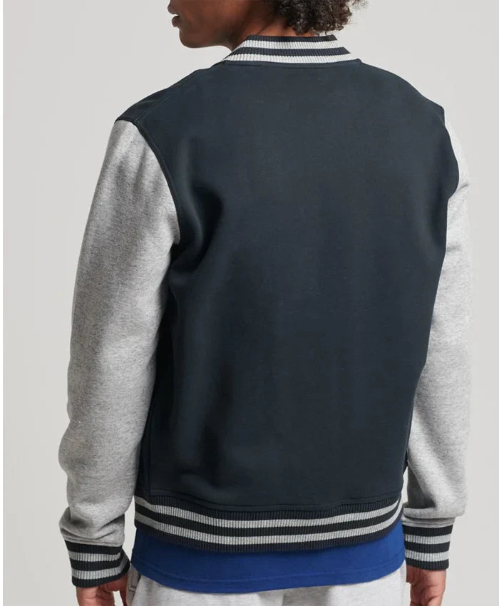 Sean Men Black and Grey Baseball Jacket