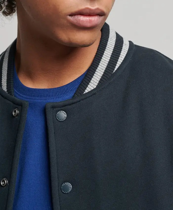 Sean Men Black and Grey Baseball Jacket
