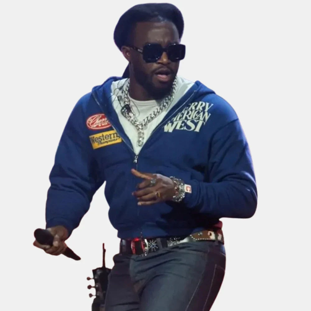 Shaboozey iHeartRadio Jingle Ball Hoodie – Blue Zip-Up Fleece (Recreated Edition)