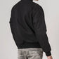 Simple Black Wool Baseball Varsity Jacket