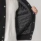 Simple Black Wool Baseball Varsity Jacket