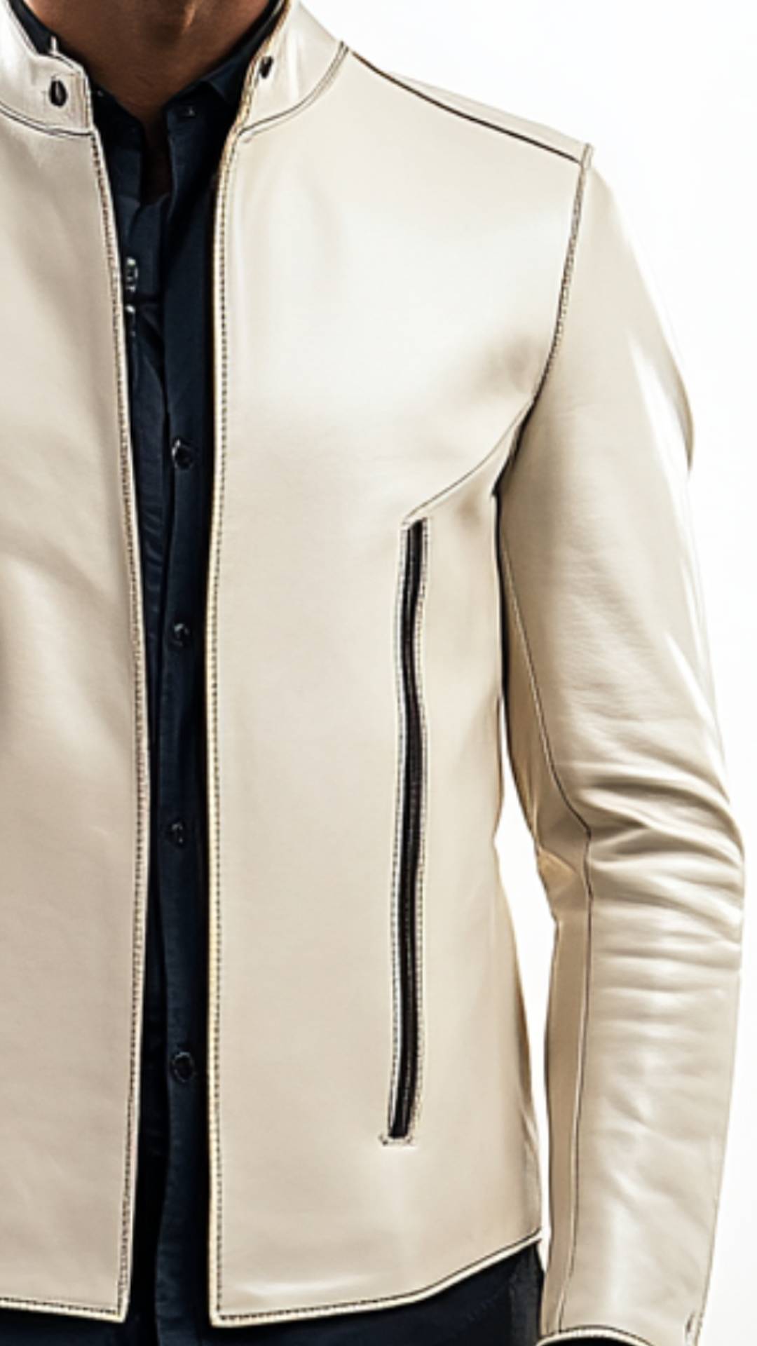 Sonny White Leather Jacket – Men’s Premium White Leather Jacket