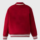 Stand Ford Red Trendy Drop Down Collar Varsity Jacket