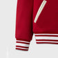 Stand Ford Red Trendy Drop Down Collar Varsity Jacket