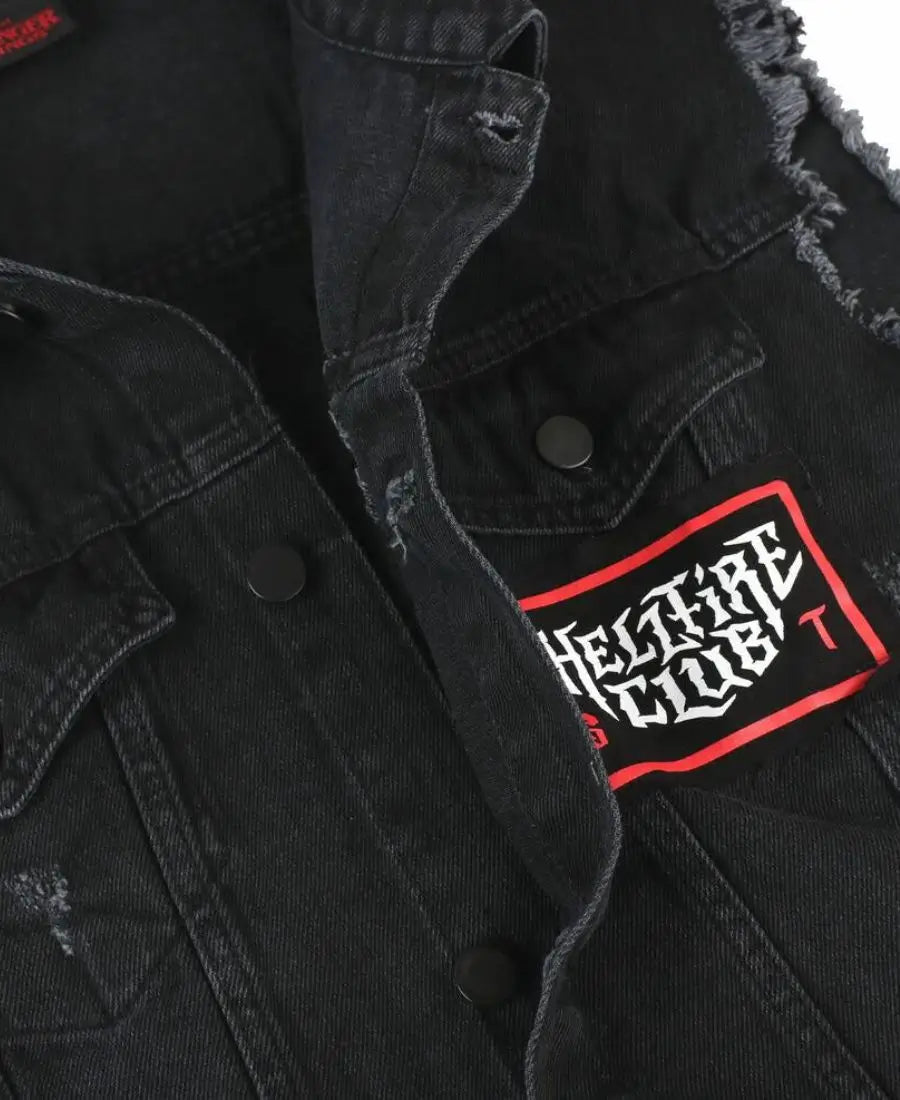Stranger Things Hellfire Club Black Denim Vest