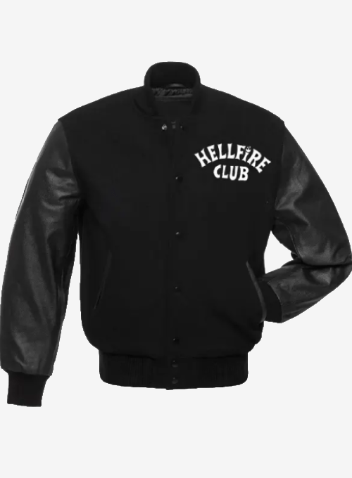 Stranger Things Hellfire Club Black Varsity Jacket
