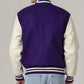 Stylish Purple And White Varsity Jacket Unisex
