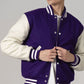 Stylish Purple And White Varsity Jacket Unisex