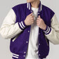 Stylish Purple And White Varsity Jacket Unisex