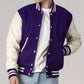 Stylish Purple And White Varsity Jacket Unisex
