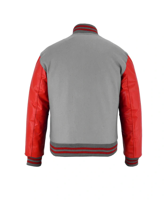 Stylish Red And Grey Lettermen Varsity Jacket