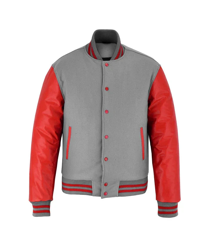 Stylish Red And Grey Lettermen Varsity Jacket