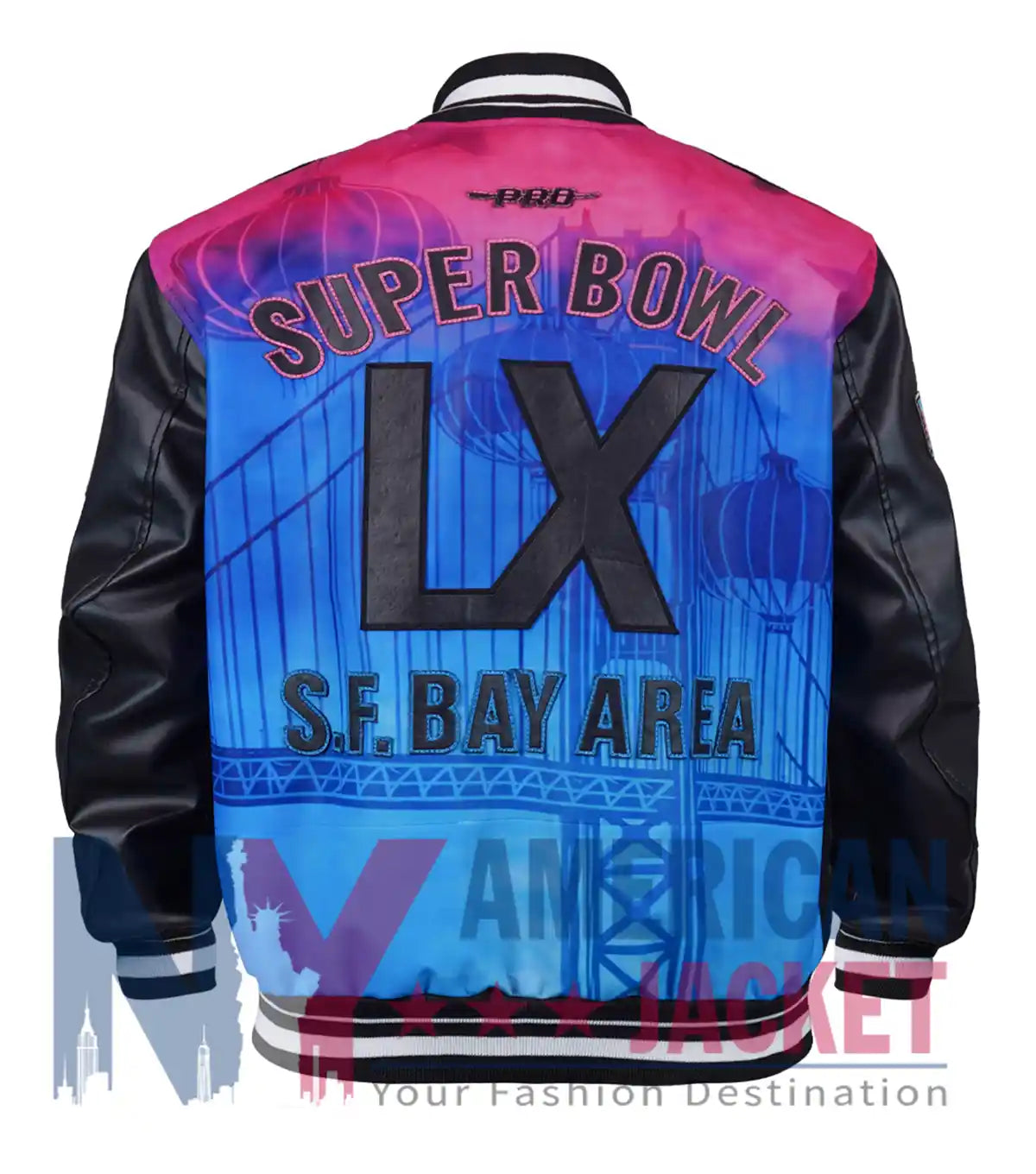 Super Bowl LX 2026 Black Varsity Jacket