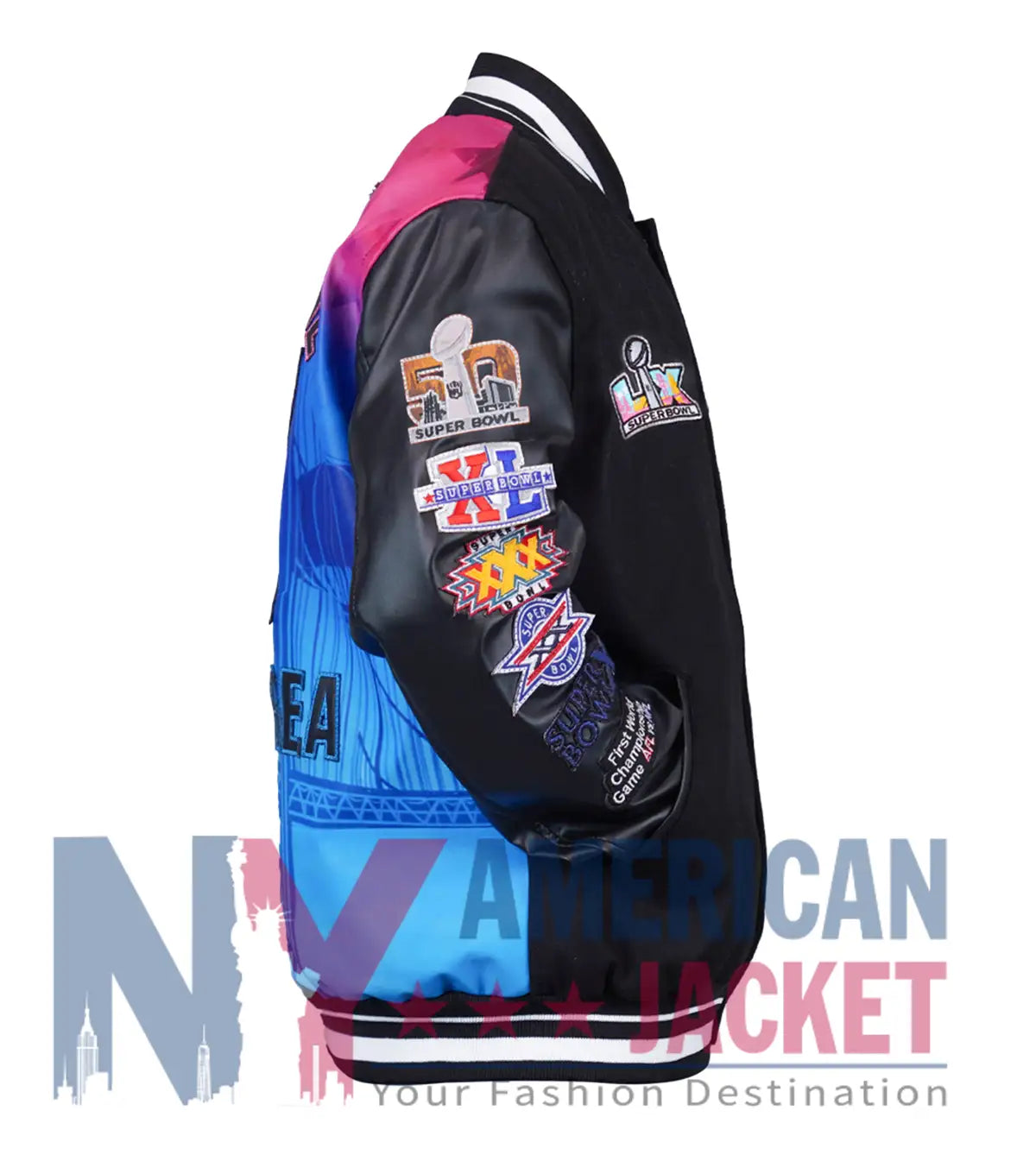 Super Bowl LX 2026 Black Varsity Jacket
