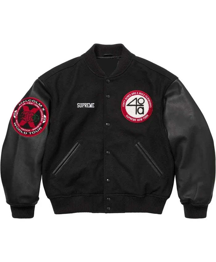 Supreme 40 Acres Malcolm X Varsity Jacket