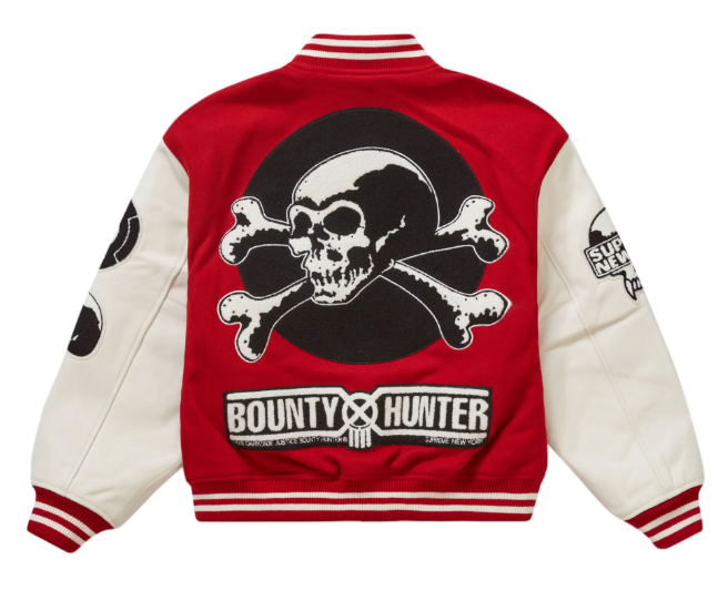 Supreme Bounty Hunter Red Wool And Leather Varsity Jacket – Recreated Edition