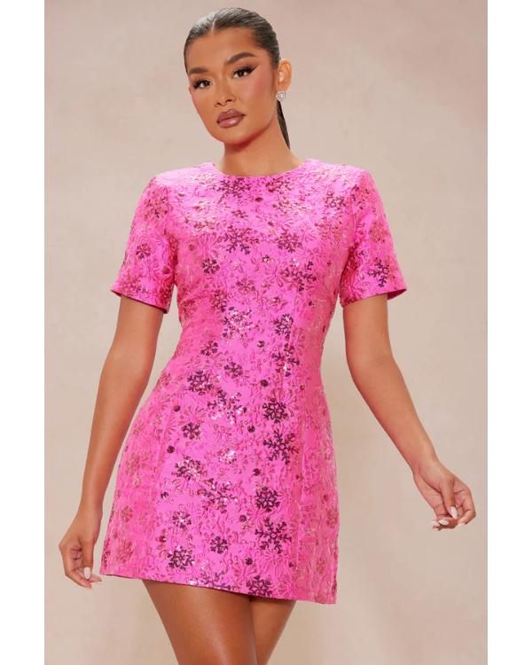 WWE NXT 2025 Sarah Schreiber Pink Stars Print Mini Dress — Product Description